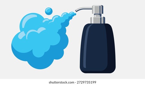 A vibrant illustration of soap bubbles and a bottle, featuring a striking silhouette style.