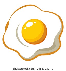 A vibrant illustration of a sunnysideup egg with a yellow yolk on a white background