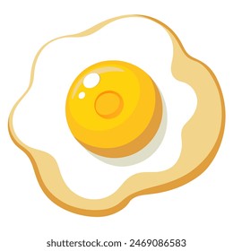 A vibrant illustration of a sunnysideup egg with a yellow yolk on a white background