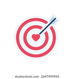 Valentines Heart Target Board Hit com um alvo de seta