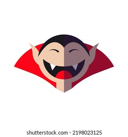 Vibrant illustration of vampire in modern flat style for Halloween. Suitable for websites, stores, shops, books, postcard. 