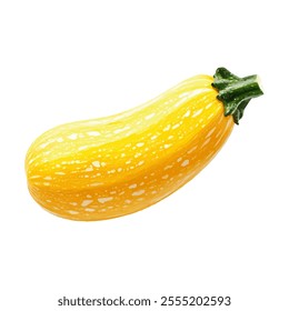 A vibrant illustration of a yellow zucchini, showcasing its smooth texture and natural colors.