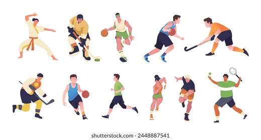 Vibrant illustrations showcase a variety of sports, capturing athletes in action across different disciplines.
