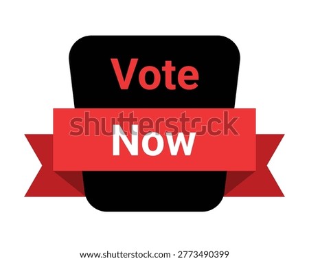 A vibrant image featuring a black smartphone displaying 'Vote' and a red 'Now' banner, urging immediate action.