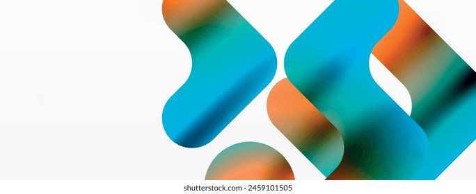 A vibrant image showcasing a blurred electric blue and orange arrow set against a white background, displaying colorfulness and symmetry in a macro photography style