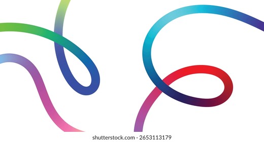 Vibrant, Intertwined Lines Create a Dynamic Abstract Design. This image features a dynamic composition of colorful, flowing lines that intertwine and create a sense of movement and energy.