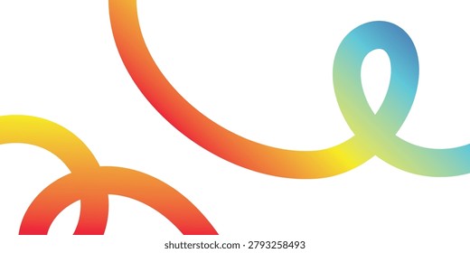 Vibrant intertwined loops forming a lively abstract composition with bright colors and smooth curves, emphasizing movement and energy.