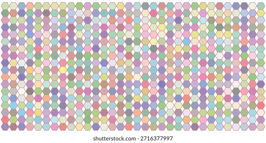Un patrón hexagonal vibrante e intrincado con una variedad de colores aislados sobre un fondo transparente