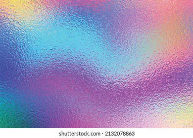 Vibrant iridescent holographic rainbow foil, Shiny metallic texture background vector.