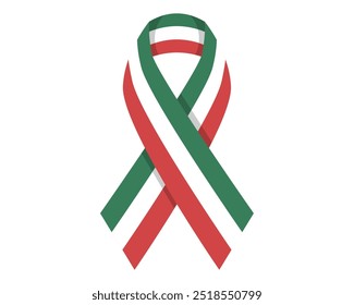 A vibrant Italian flag ribbon