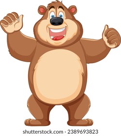 A vibrant and joyful cartoon bear character illustration