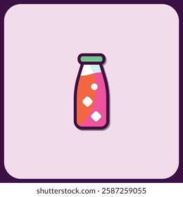 Vibrant Juice Bottle Icon Design Element