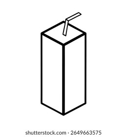 A vibrant juice box icon perfect for summer vacation themes, designed with a playful and refreshing aesthetic.