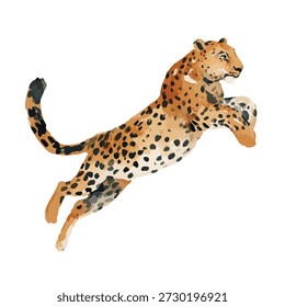 Lebendige Leopardengrafik, perfekt für Tierthemen, dynamisches Tierdesign oder kraftvolles Branding. Isolierte Vektorgrafik.