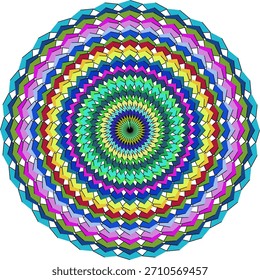 Patrón vibrante del diseño del mandala del caleidoscopio con las Formas geométricas intrincadas y un arco iris de colores que crean un diseño hipnotizante y visualmente atractivo