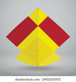 Vibrant Kite design for Basant, Kite Flying Festival Celebration in Pakistan and India