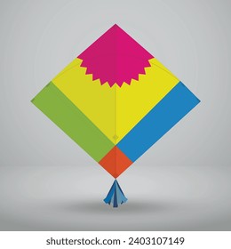 Lebhaftes Kite-Design für Basant, Kite Flying Festival-Feier in Pakistan und Indien

