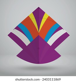 Vibrant Kite design for Basant, Kite Flying Festival Celebration in Pakistan and India