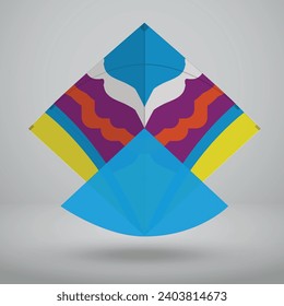Vibrant Kite design for Basant, Kite Flying Festival Celebration in Pakistan and India