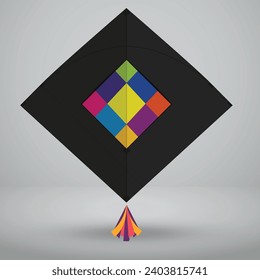 Vibrant Kite design for Basant, Kite Flying Festival Celebration in Pakistan and India