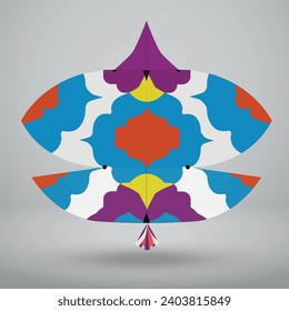 Vibrant Kite design for Basant, Kite Flying Festival Celebration in Pakistan and India