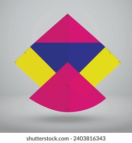 Vibrant Kite design for Basant, Kite Flying Festival Celebration in Pakistan and India