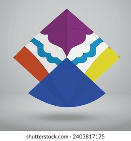 Vibrant Kite design for Basant, Kite Flying Festival Celebration in Pakistan and India