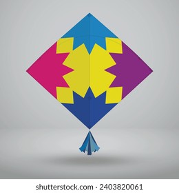 Vibrant Kite design for Basant, Kite Flying Festival Celebration in Pakistan and India
