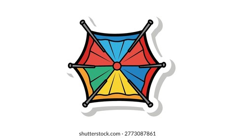Vibrant kite with multicolor design