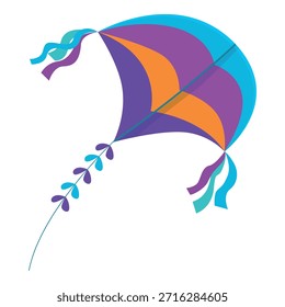 Vibrant kite soaring, representing freedom, joy, and outdoor recreation