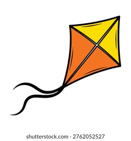 Vibrant kite soaring through the sky, kite flying, recreational activity