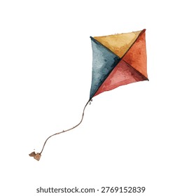 Vibrant kite soaring through sky