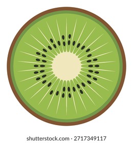 Rebanada de kiwi vibrante que muestra semillas y textura para una alimentación saludable