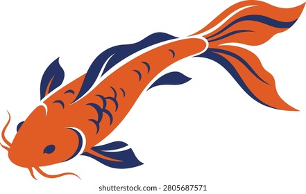 Vibrant koi fish swimming gracefully through clear water, surrounded by lush aquatic plants