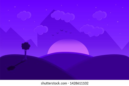 A vibrant landscape using the monochromatic colour scheme.