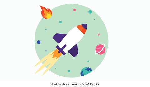 vibrant of a launching into space