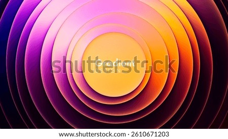 Vibrant layered futuristic gradient design with concentric circles in bright summer colors full of depth and energy. Glowing gradient rings with smooth blending of visual harmony for trendy projects