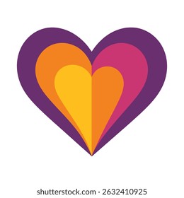 Vibrant Layered Heart Design Colorful Love Graphic
