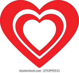 A vibrant layered heart symbol representing love and affection in a minimalist design Vector