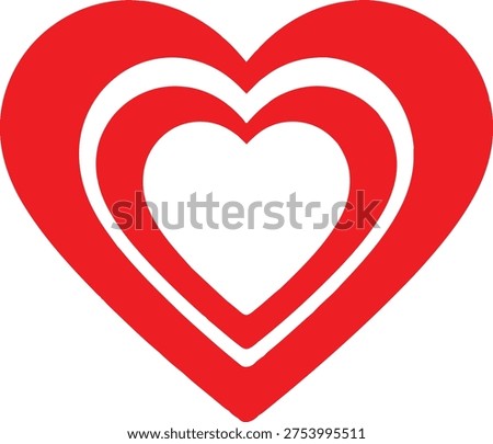 A vibrant layered heart symbol representing love and affection in a minimalist design Vector