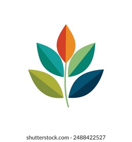 Vibrant leaf color drawing vector illustration, perfect for printable graphic design projects.