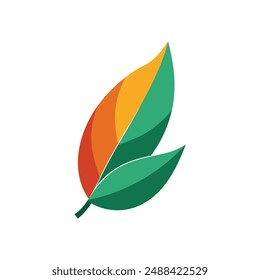 Vibrant leaf color drawing vector illustration, perfect for printable graphic design projects.