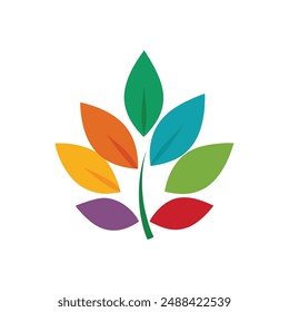 Vibrant leaf color drawing vector illustration, perfect for printable graphic design projects.