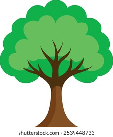 Vibrante árbol frondoso Arte vectorial ilustración eps