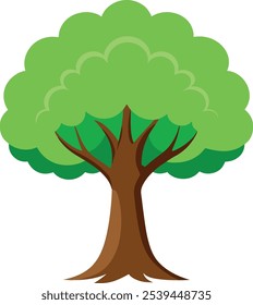 Vibrante árbol frondoso Arte vectorial ilustración eps