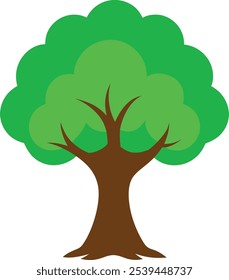 Vibrante árbol frondoso Arte vectorial ilustración eps