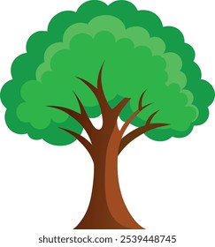 Vibrante árbol frondoso Arte vectorial ilustración eps