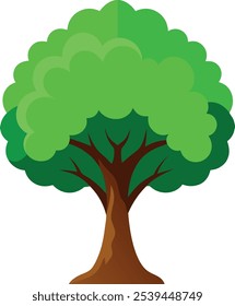 Vibrante árbol frondoso Arte vectorial ilustración eps