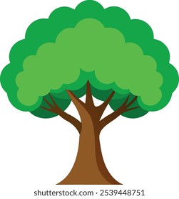 Vibrante árbol frondoso Arte vectorial ilustración eps