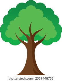 Vibrante árbol frondoso Arte vectorial ilustración eps